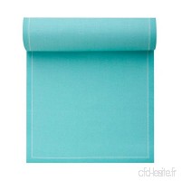Serviette de table en coton 20x20cm - Idéale pour fête  anniversaire  cocktail - Rouleau de 25 serviettes - Bleu Aiguemarine - B00VF4XFL6